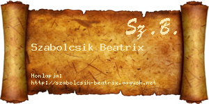 Szabolcsik Beatrix névjegykártya